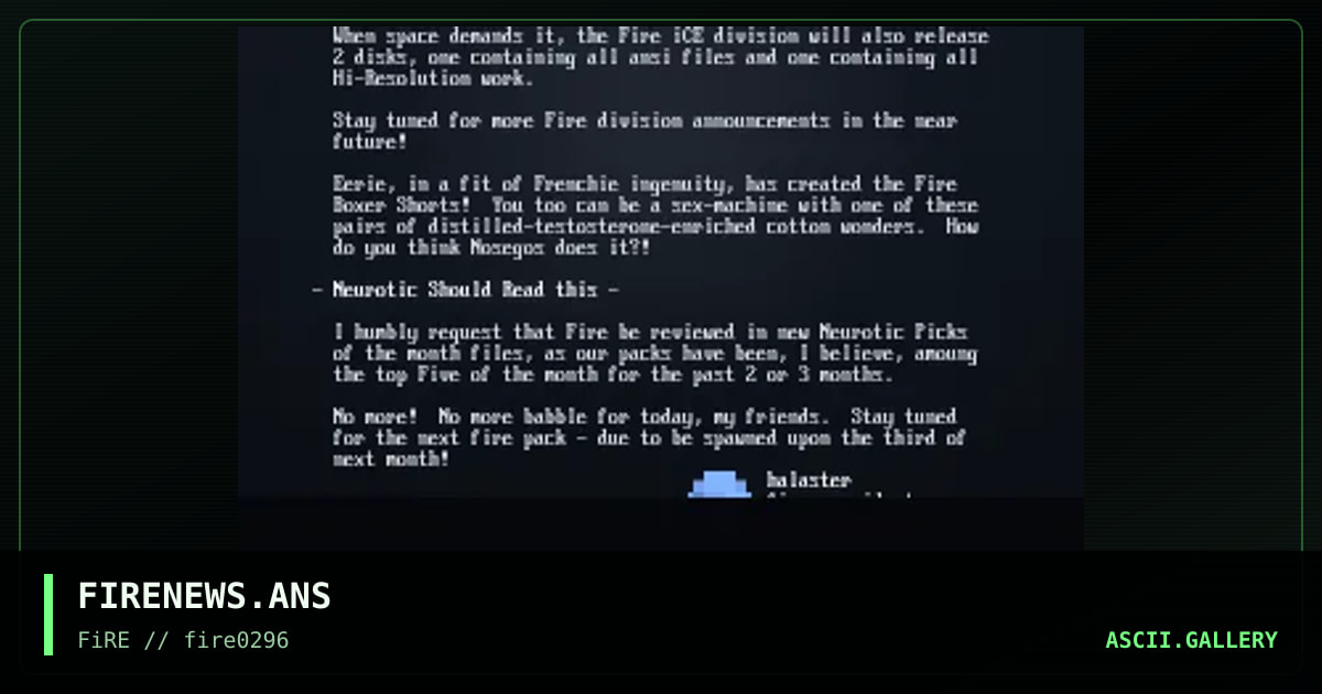 Fire News for 02/96, by halaster, 1996