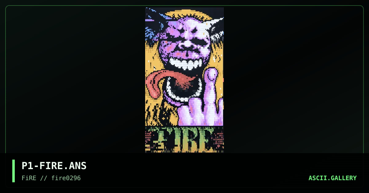 Fire Member Board Ansi, by prisoner number one, 1996