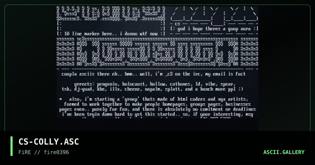 Ascii Colly, by cytral skunk, 1996