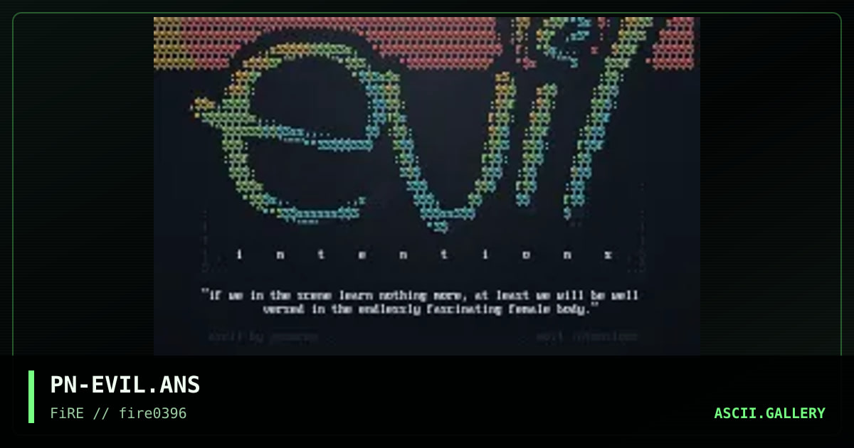 Evil Intentions, by panacea, 1996