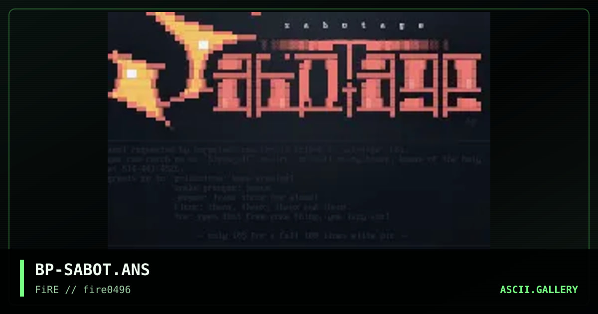 Sabotage, by bigge pif, 1996