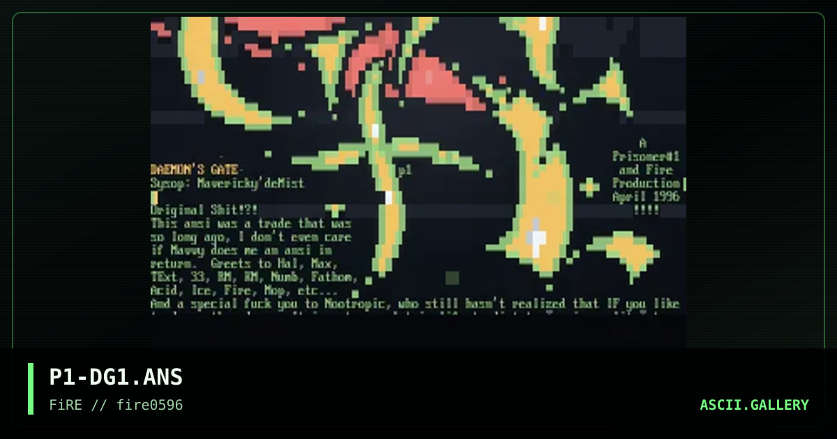 Daemon's Gate, by prisoner number one, 1996