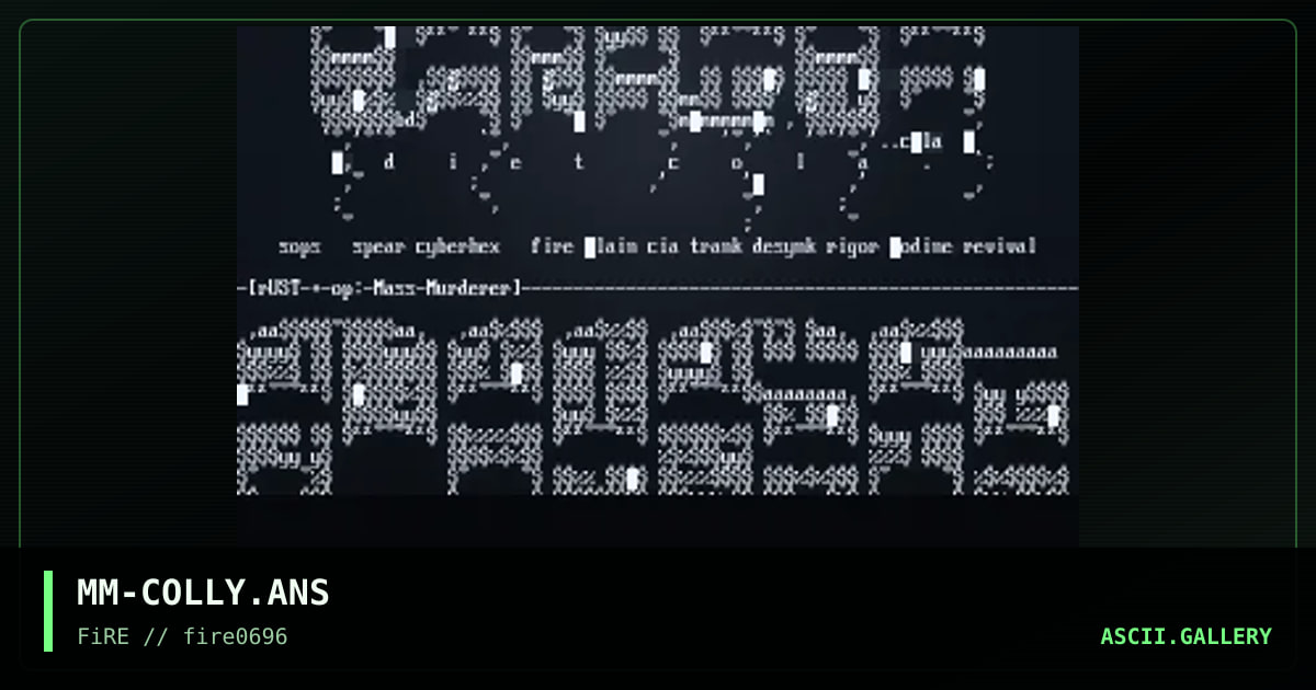 Ascii Colly, by mass murderer, 1996