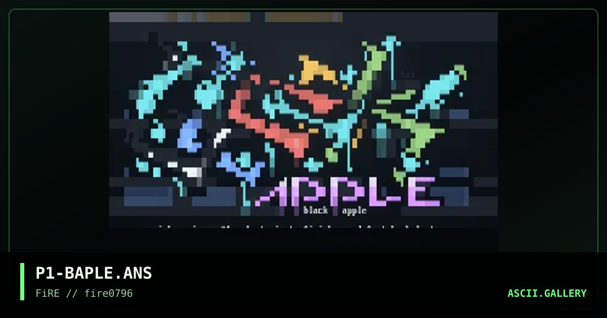 Black Apple, by prisoner number one, 1996