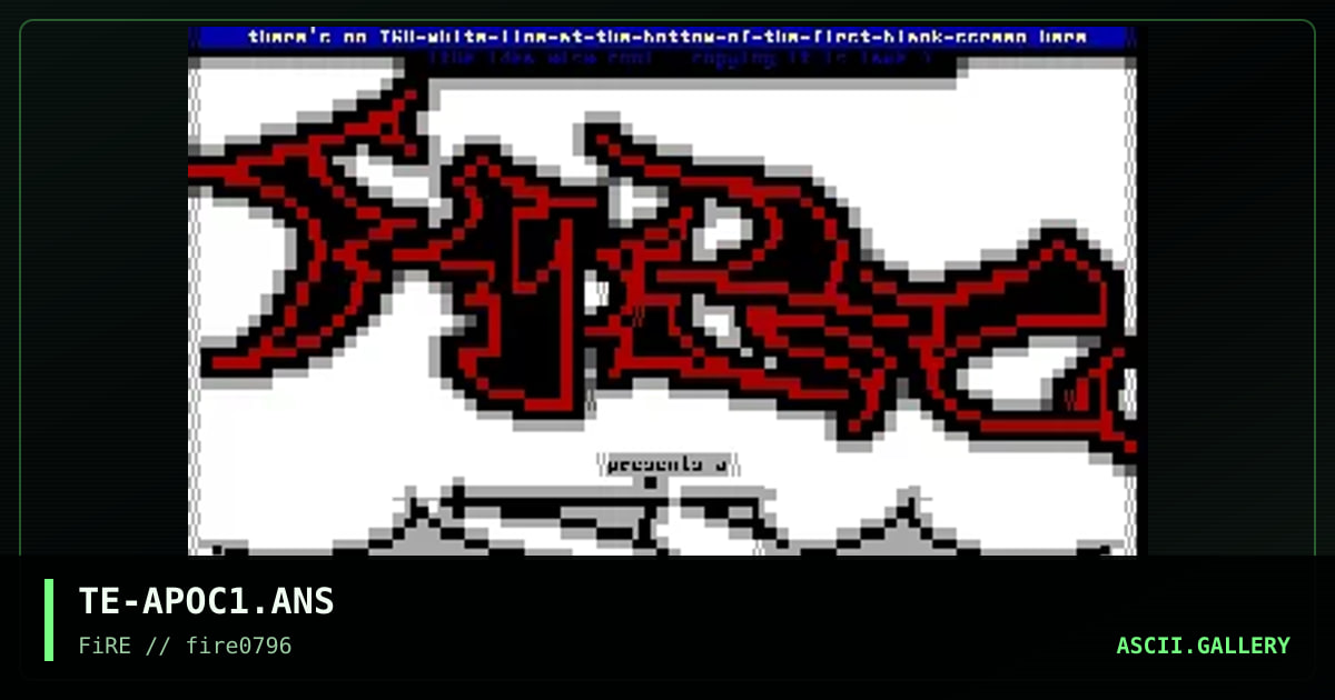 Apocalypse, by the extremist, 1996