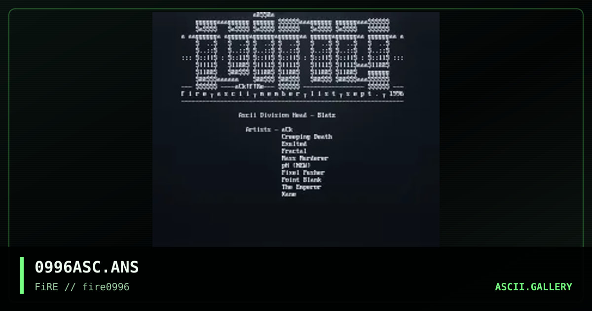 #INFO# Fire Ascii Memberlist, by ack, 1996
