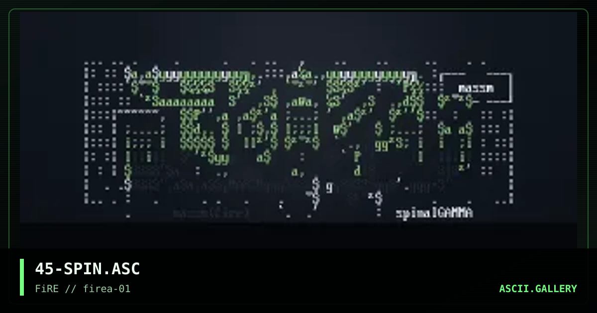 spinal gamma, by mass murderer, 1996