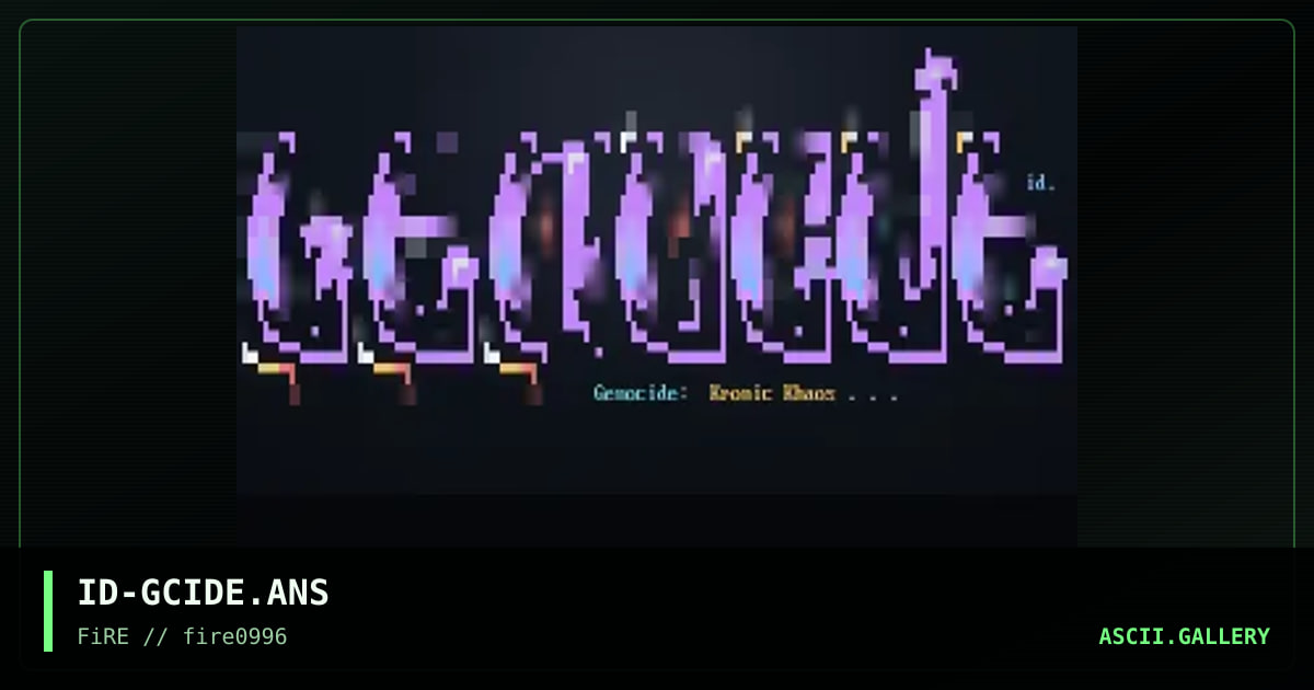 Genocide, by iodine, 1996