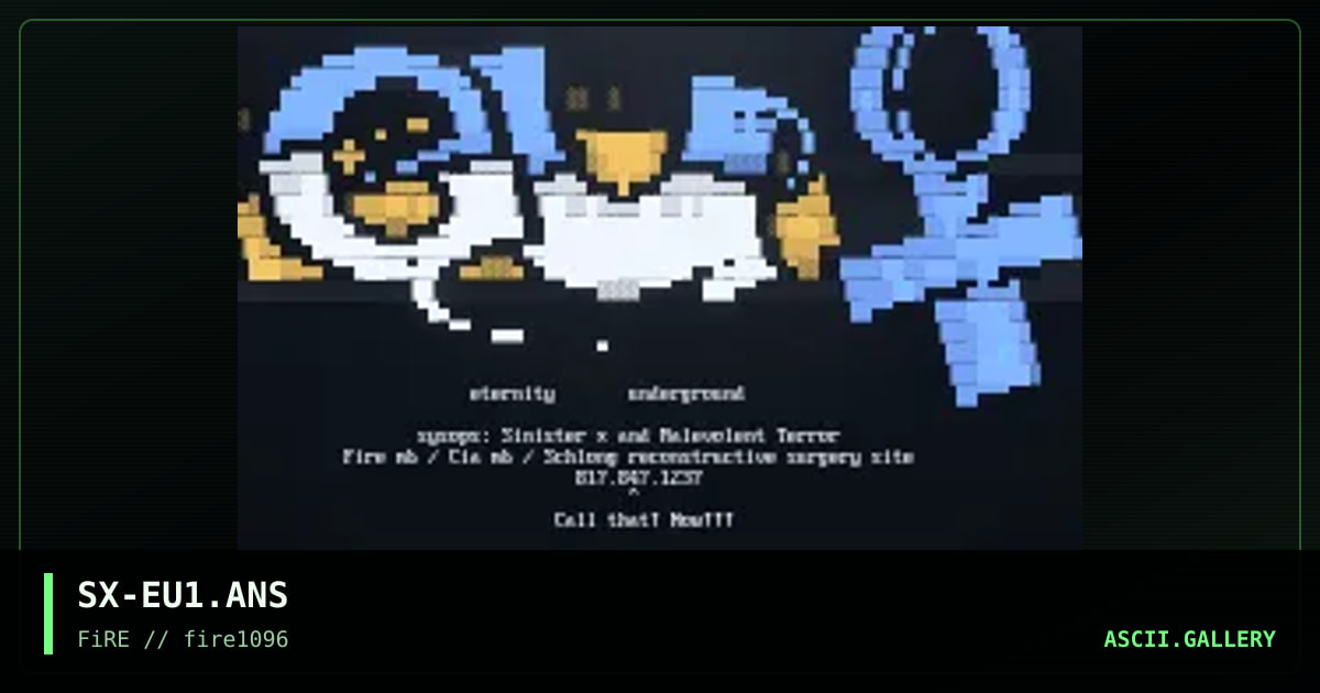 ETERNITY UNDERGROUND, by sinister x, 1996