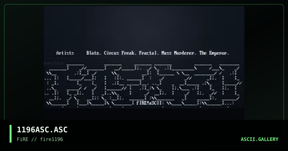 #INFO# Fire Ascii Memberlist, by everlast aka mhz, blatz, 1996