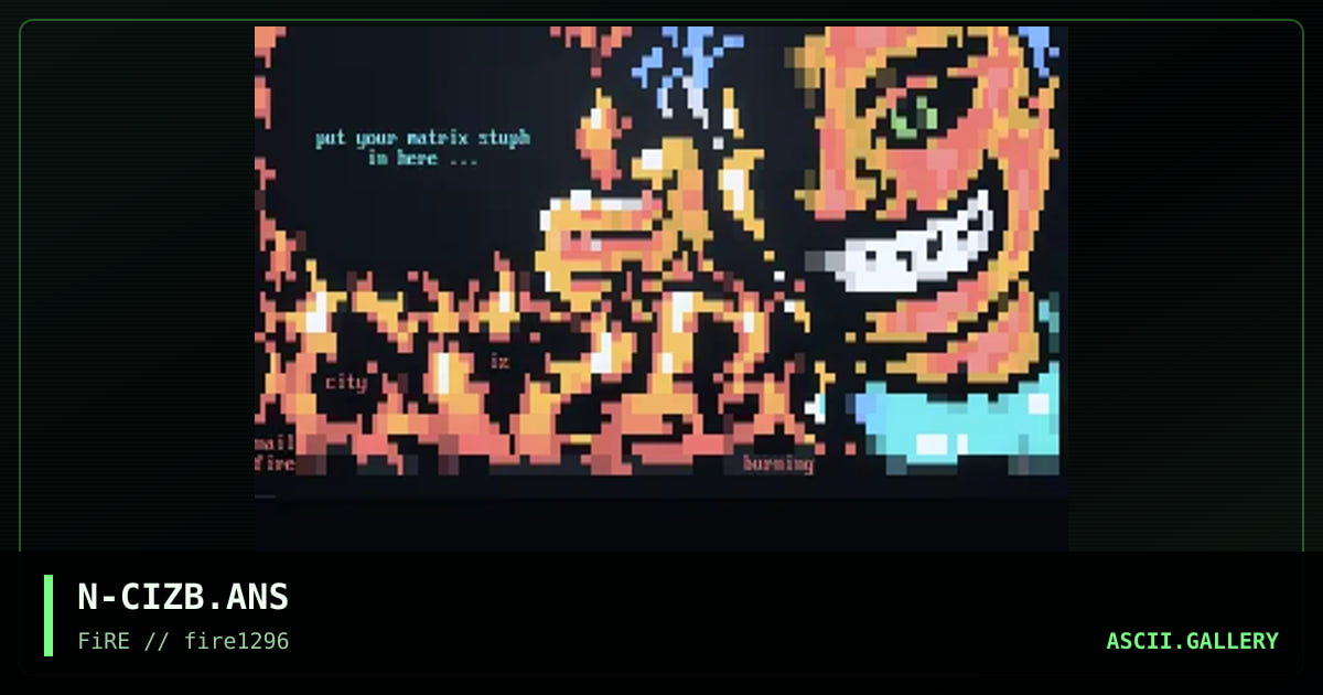 city iz burning, by nail, 1996