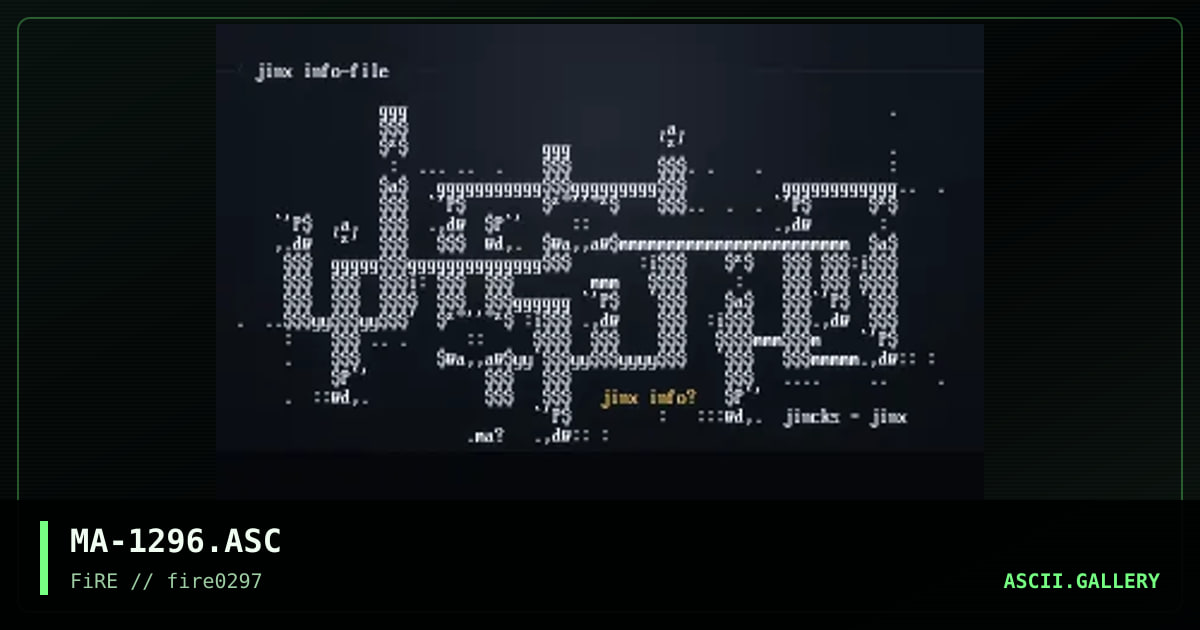 12/96 Ascii Colly, by mass murderer, 1997