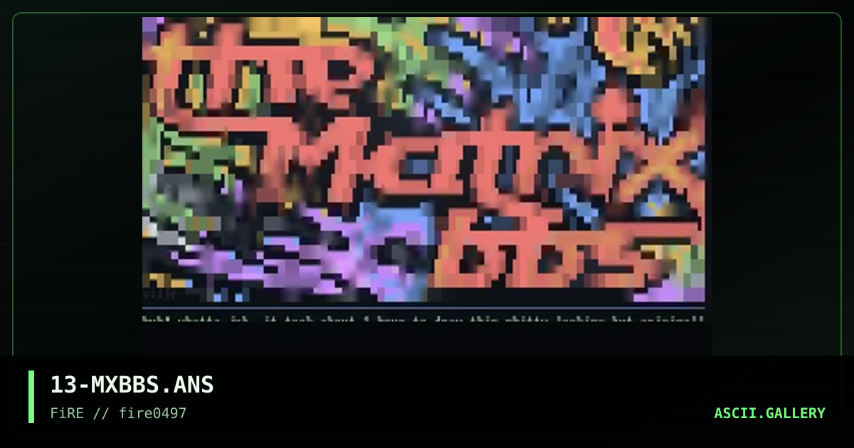 The matrix bbs, by ville, 1997