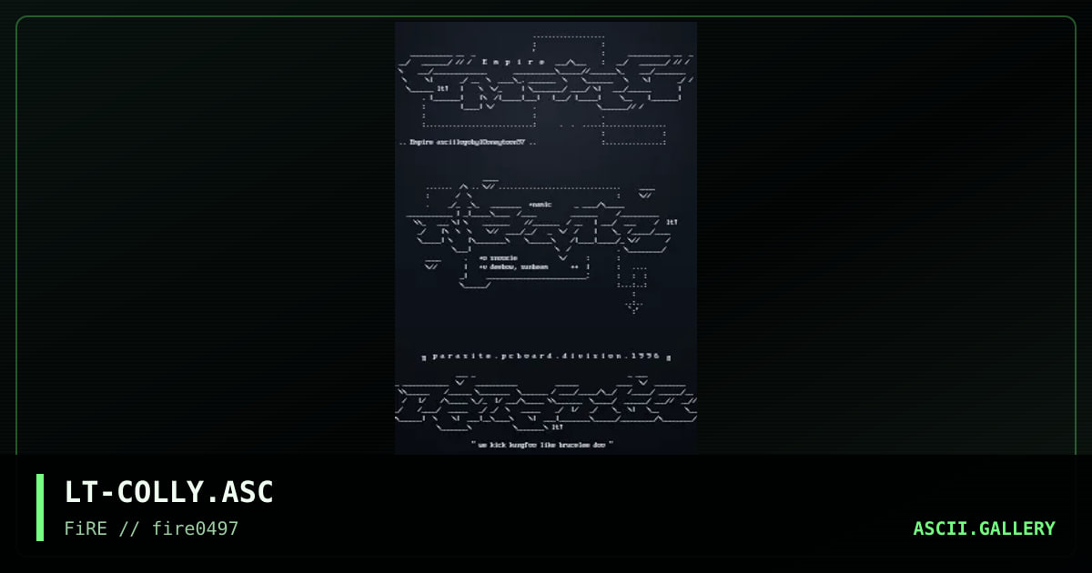 ascii colly, by lt, 1997