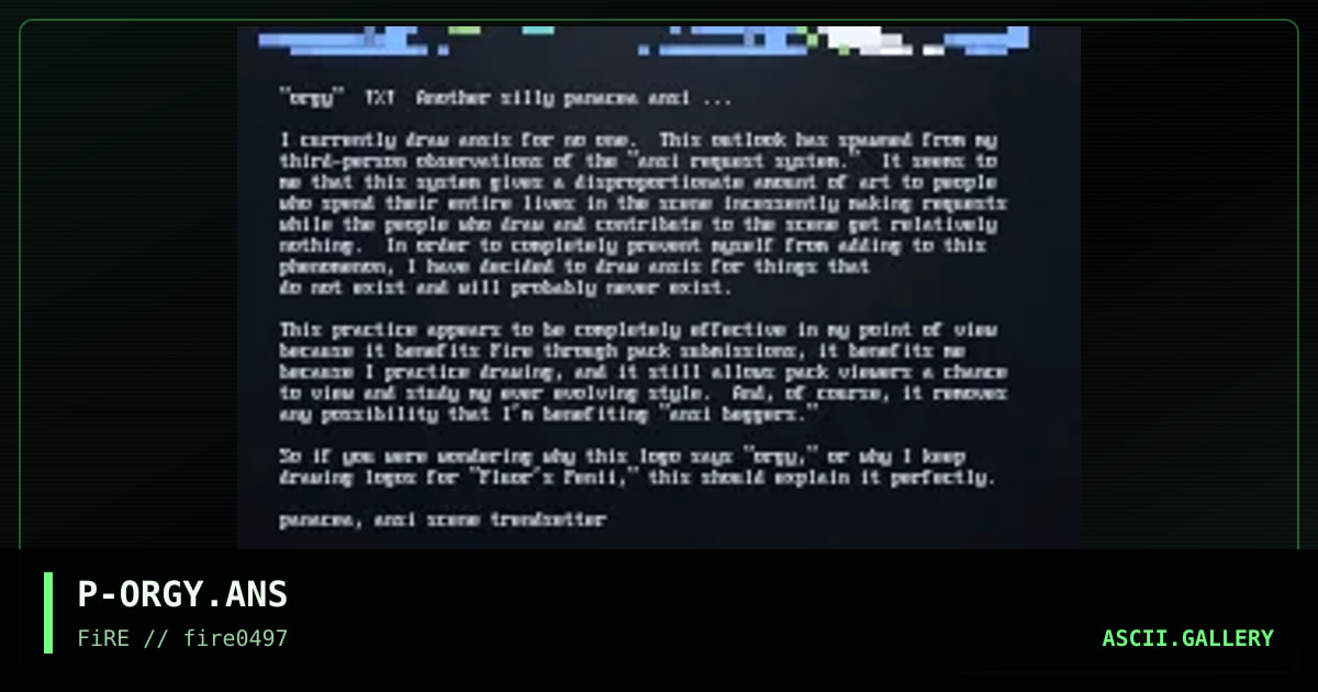 orgy, by panacea, 1997