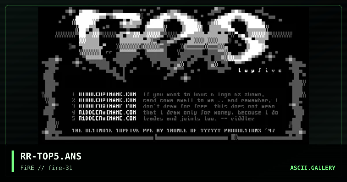 topfive, by riddler, 1998