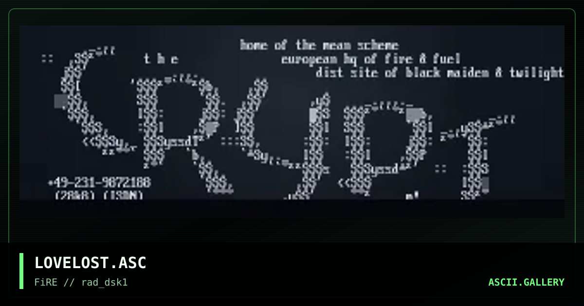 Crypt BBS ad, by untagged, 2015