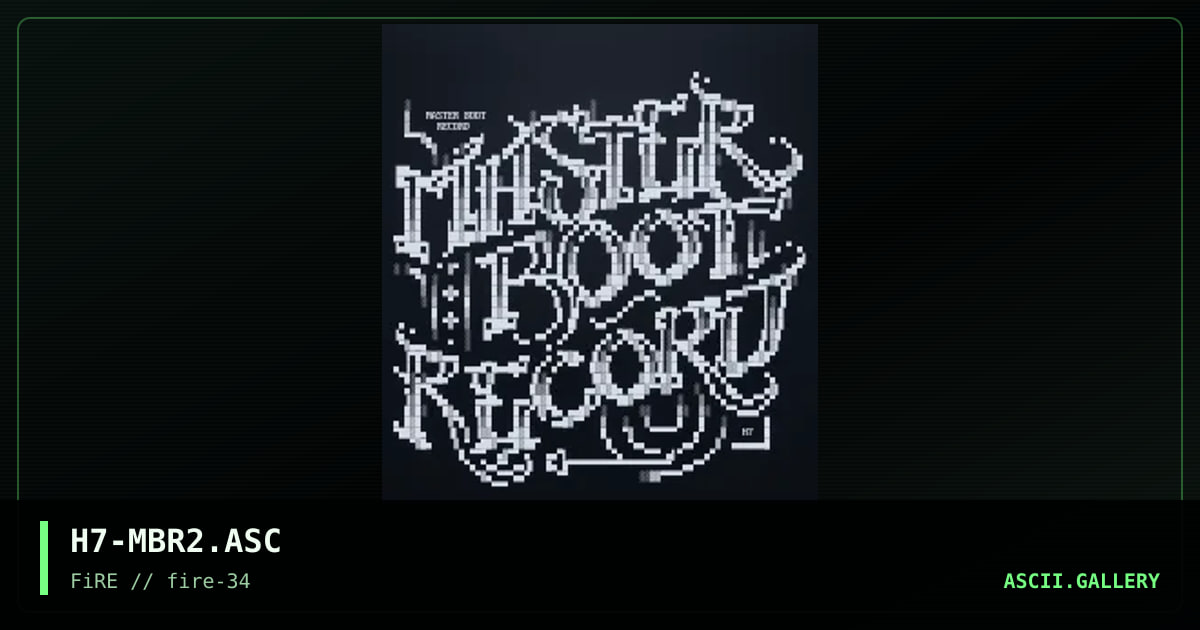 Master Boot Record, by h7, 2021