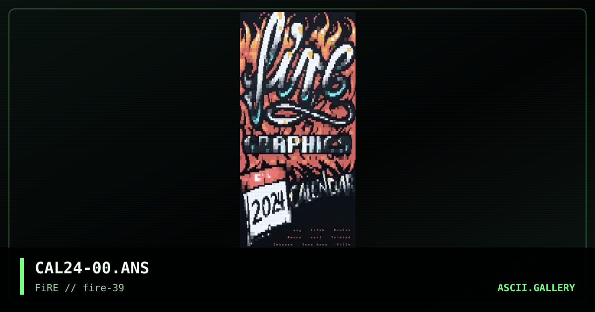 Fire 2024 Calendar: Cover, by nail, 2024