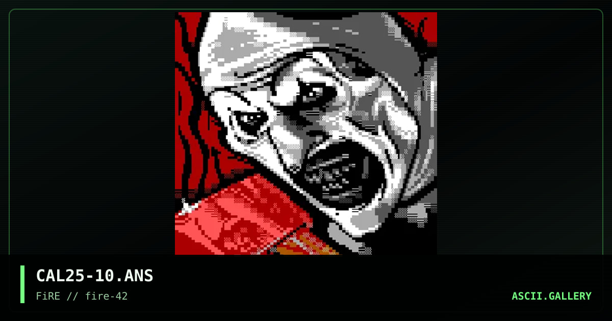 ansi art the clown, by nail, 2025