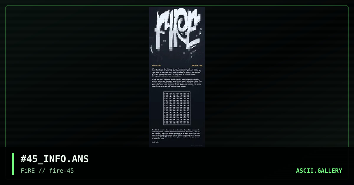 fire #45 info, by nail, 2026