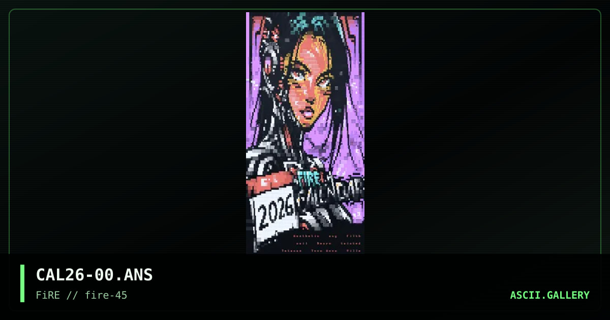 Calendar Cover, by savage, 2026