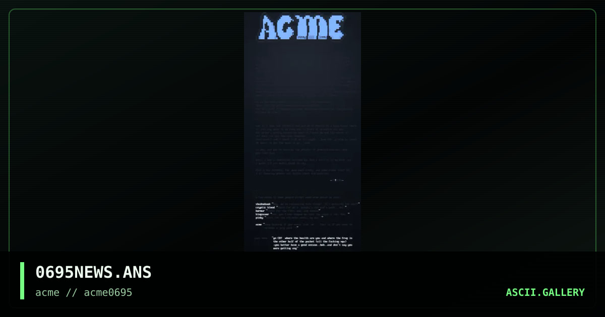 acme june 95 newsletter!, by rusty, 1995