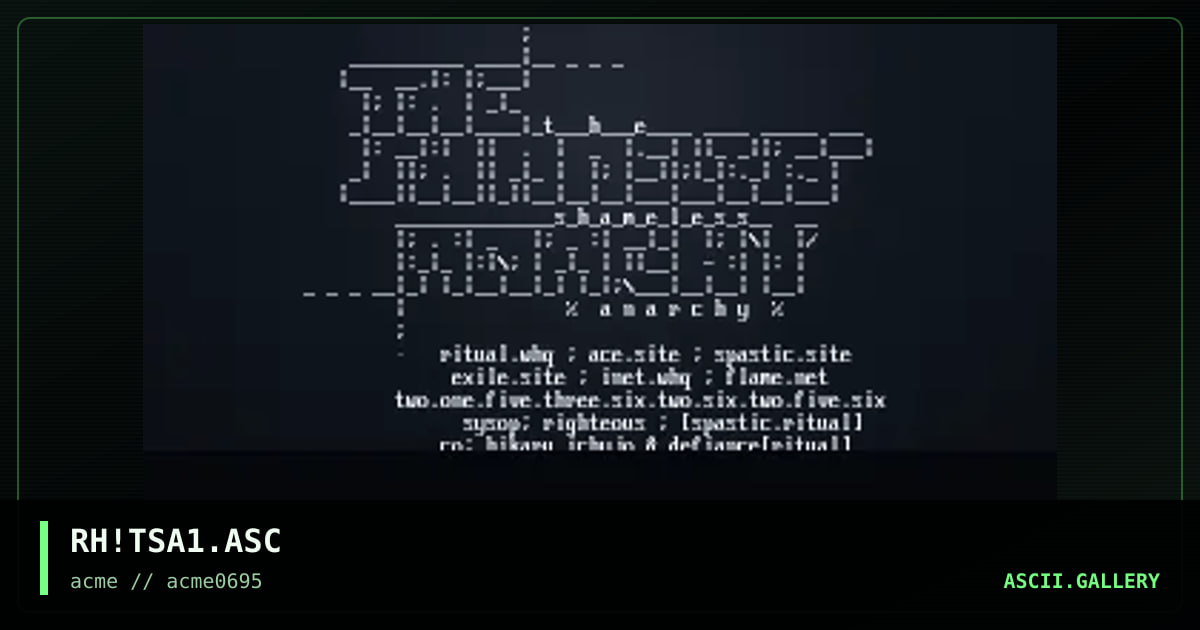 the shameless anarchy!, by righteous, 1995