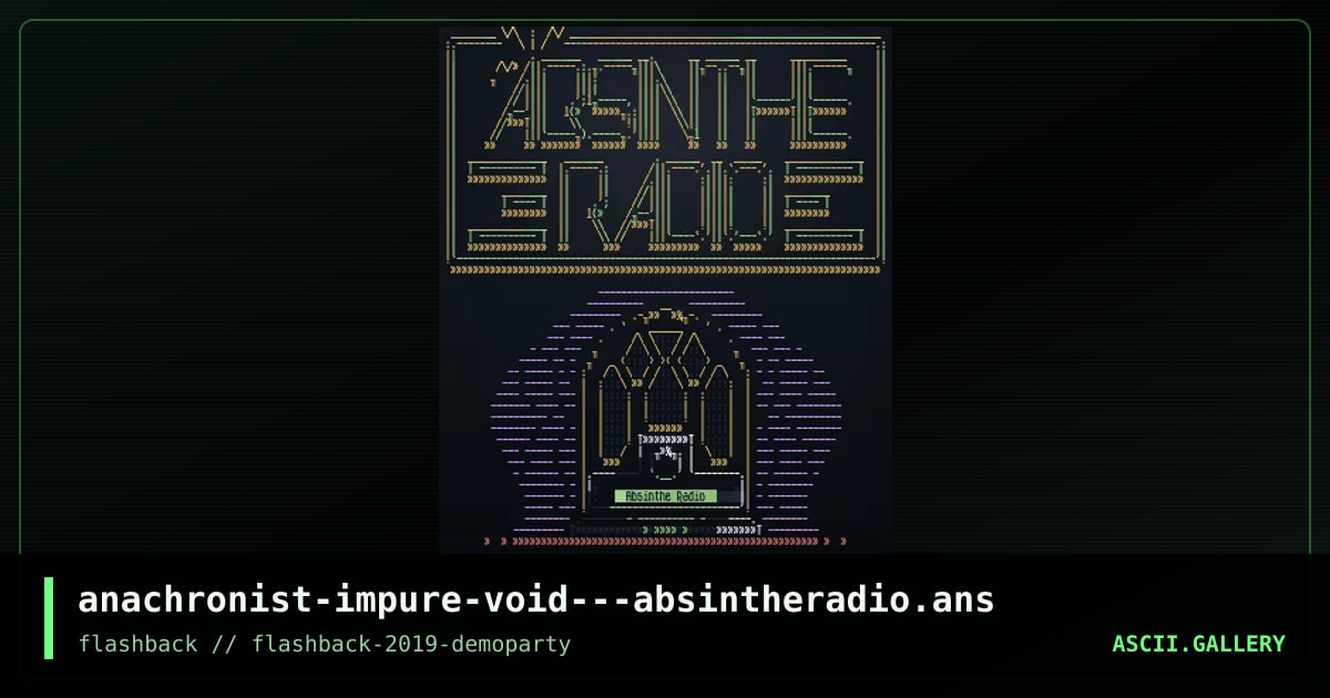 aBSiNTHE Radio Title Screen, by anachronist, 2019