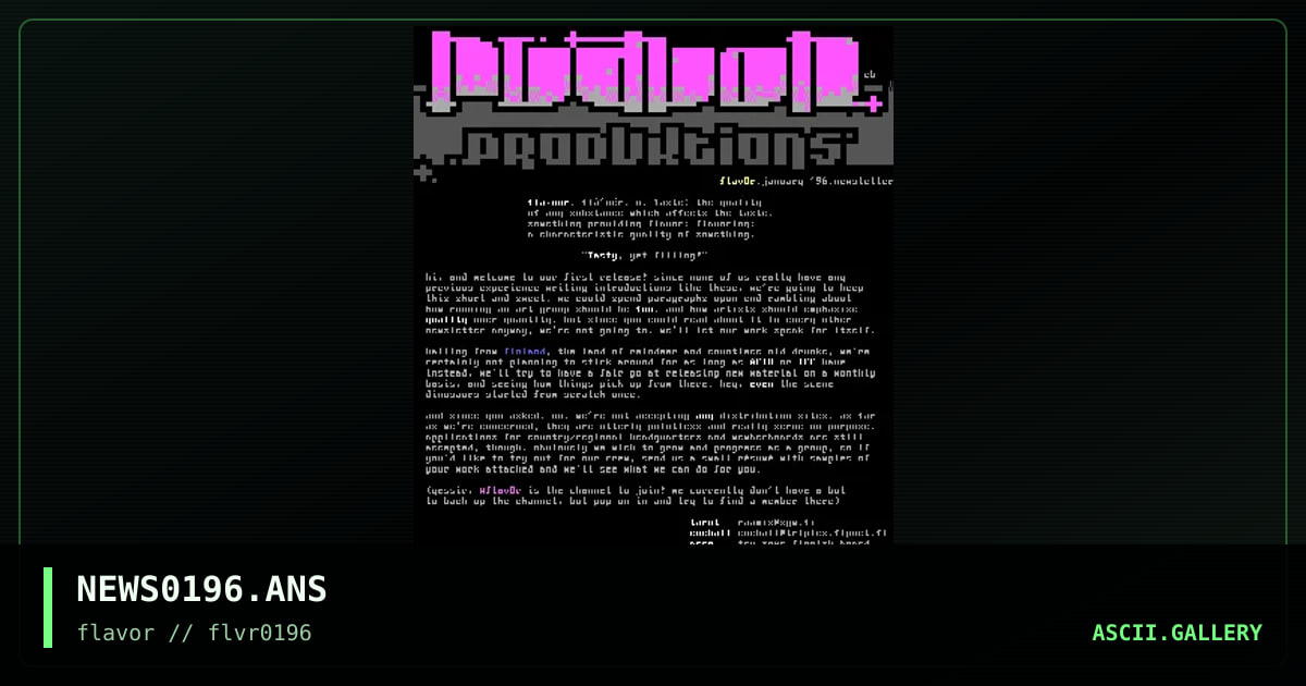 january newsletter, by cueball, 1996