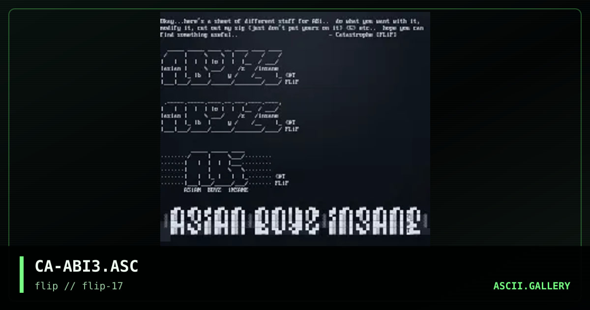 ASiAN BOYZ iNSANE, by catastrophe, 1996
