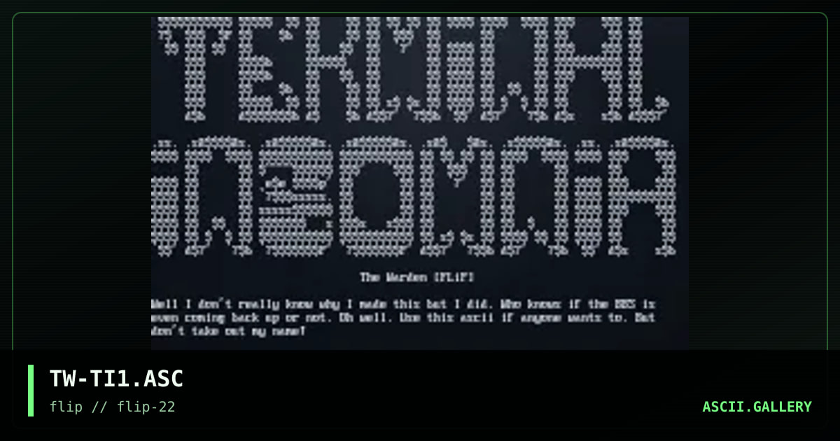 Terminal Insomnia, by the warden, 1996