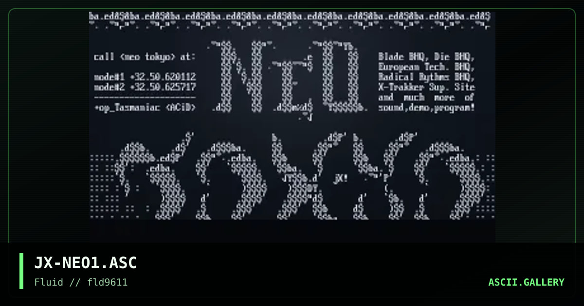 ## nEo t0ky0 ##, by jinx, 1996