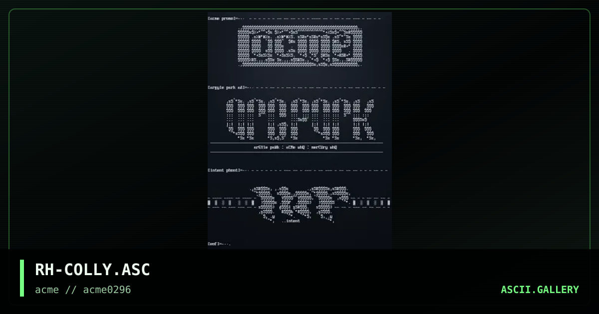 Ascii Colly, by righteous, 1996