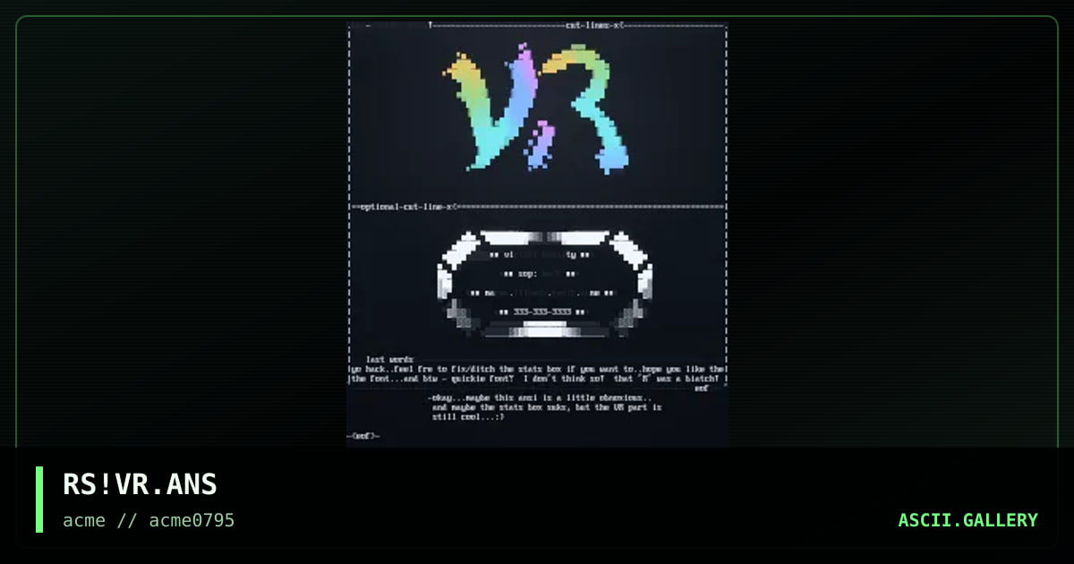 Virtual Reality w/ Da Cut Lines!, by rusty, 1995