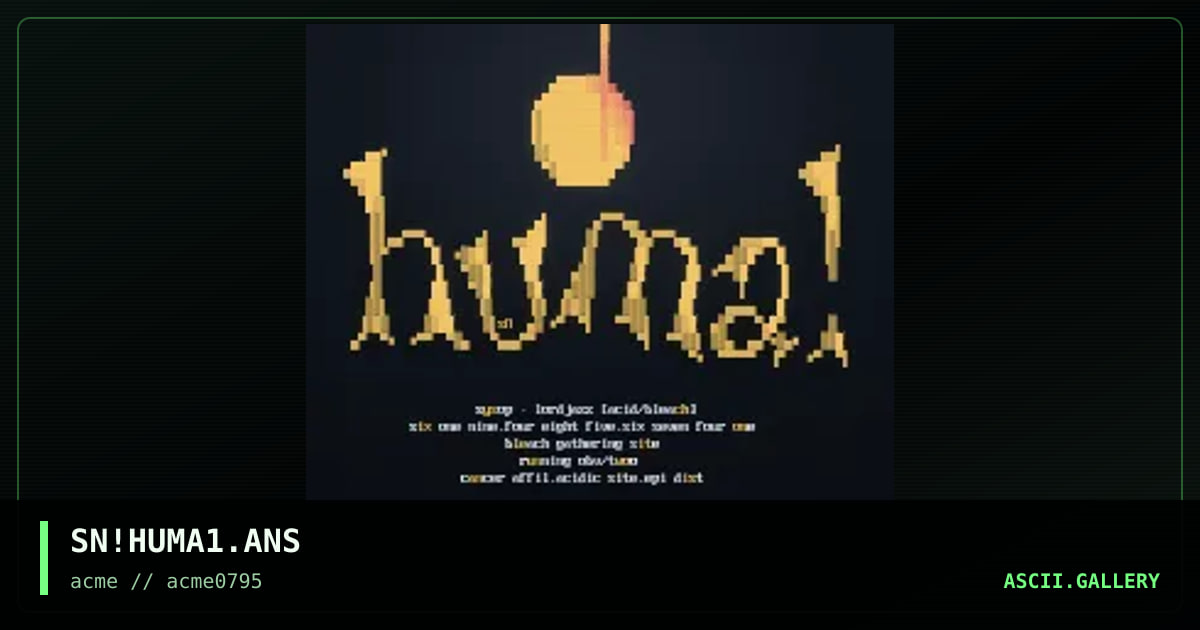 hUMA!, by sniper, 1995