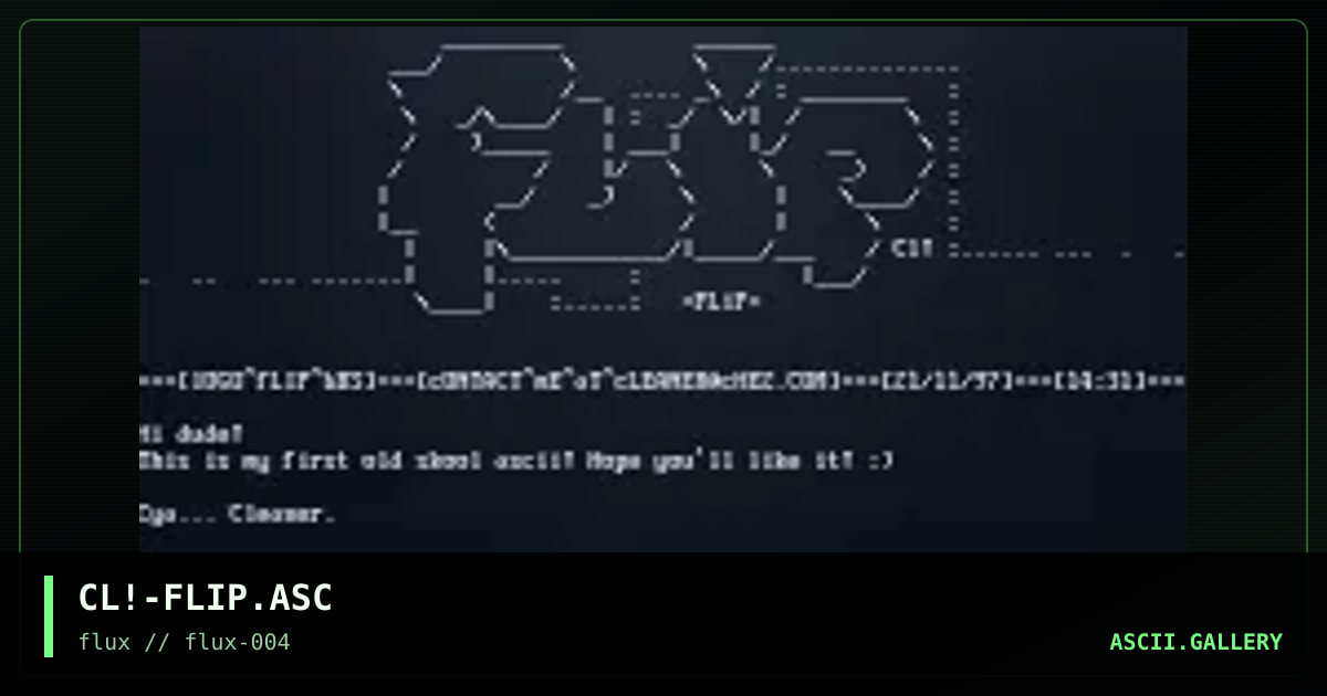 .:(fLIP^bBS^oLDSKOOL^aSCII^lOGO):., by cleaner, 1997