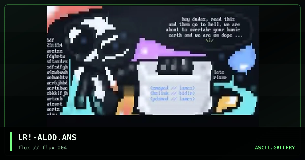 alien on dope // transfer screen, by late riser, 1997