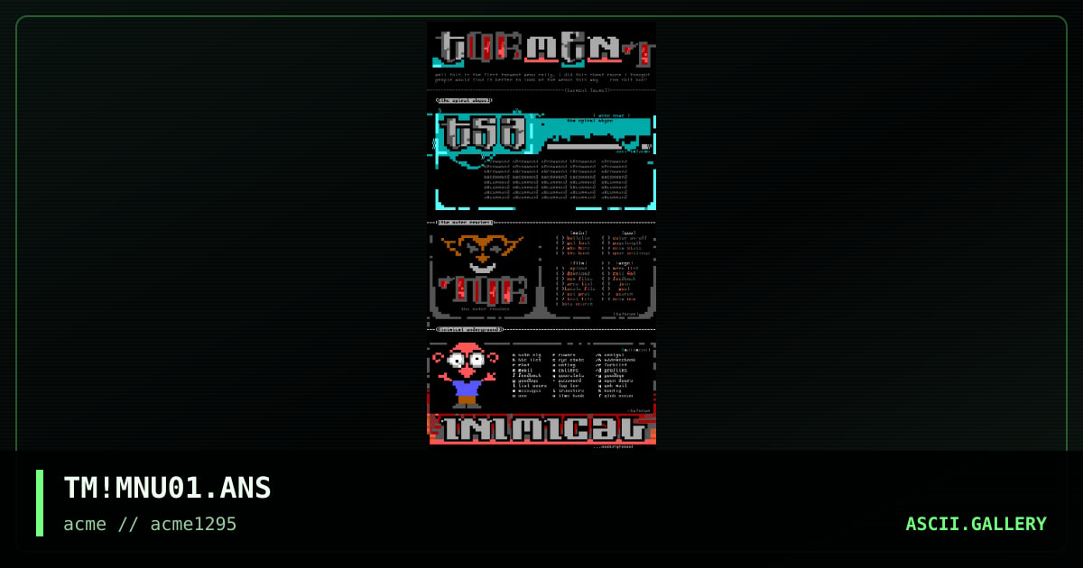 tm! menu shitpack #1, by torment, 1995