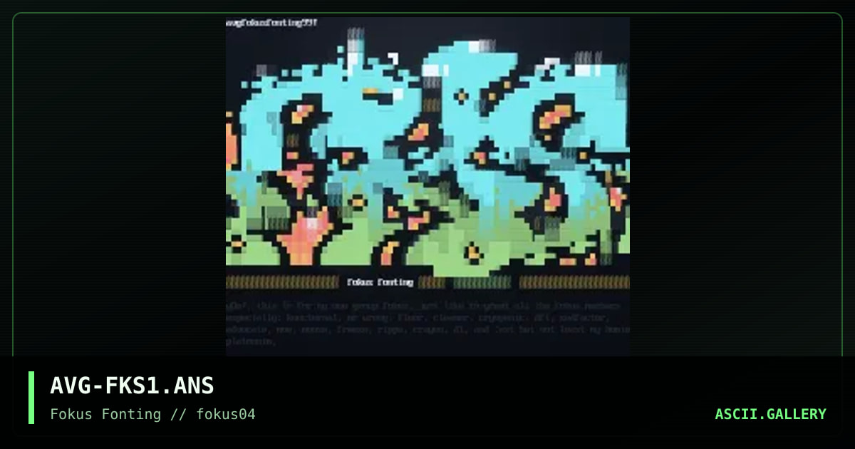 Fokus fonting, by avenging angel, 1999