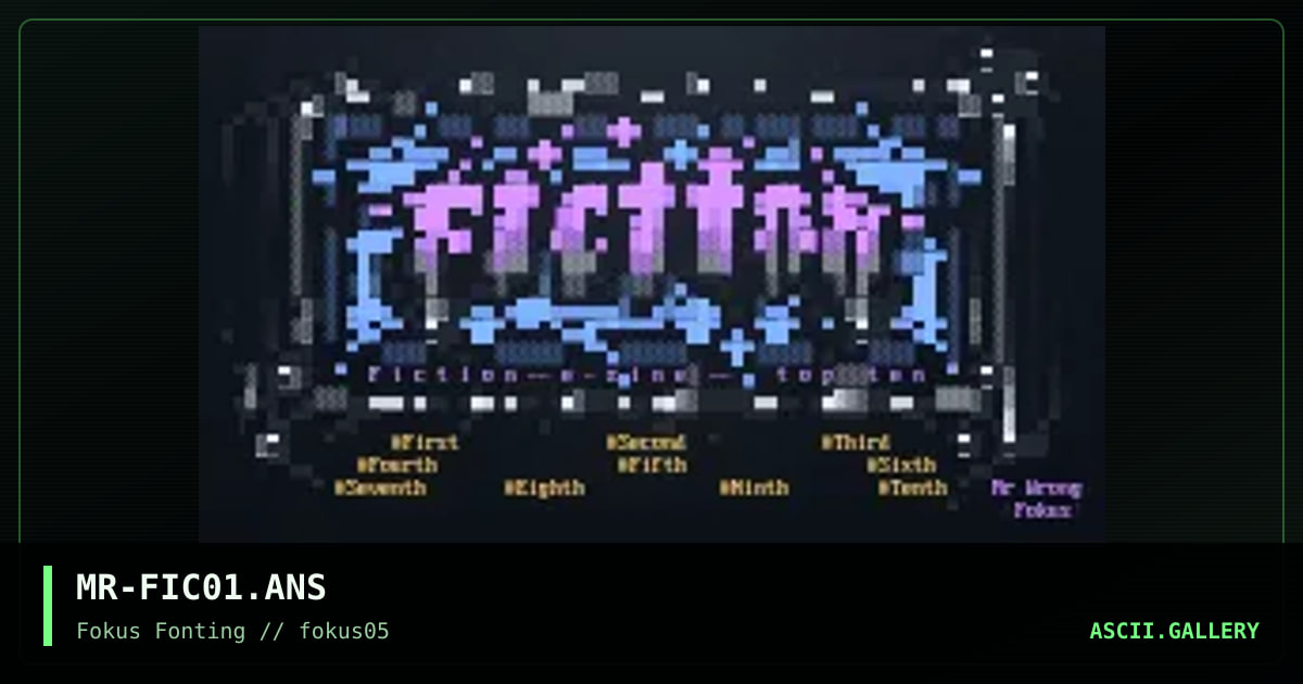 Fiction #01, by mr wrong, 1999