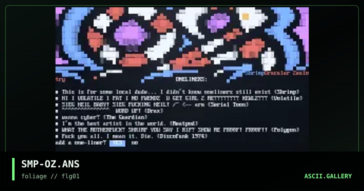 Oracular Zealotry, by shrimp, 2001