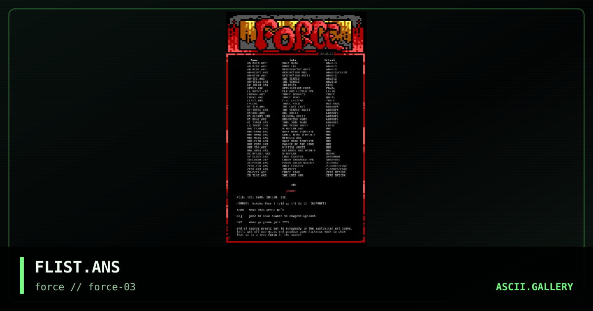 File Listing, by anubis, 1995