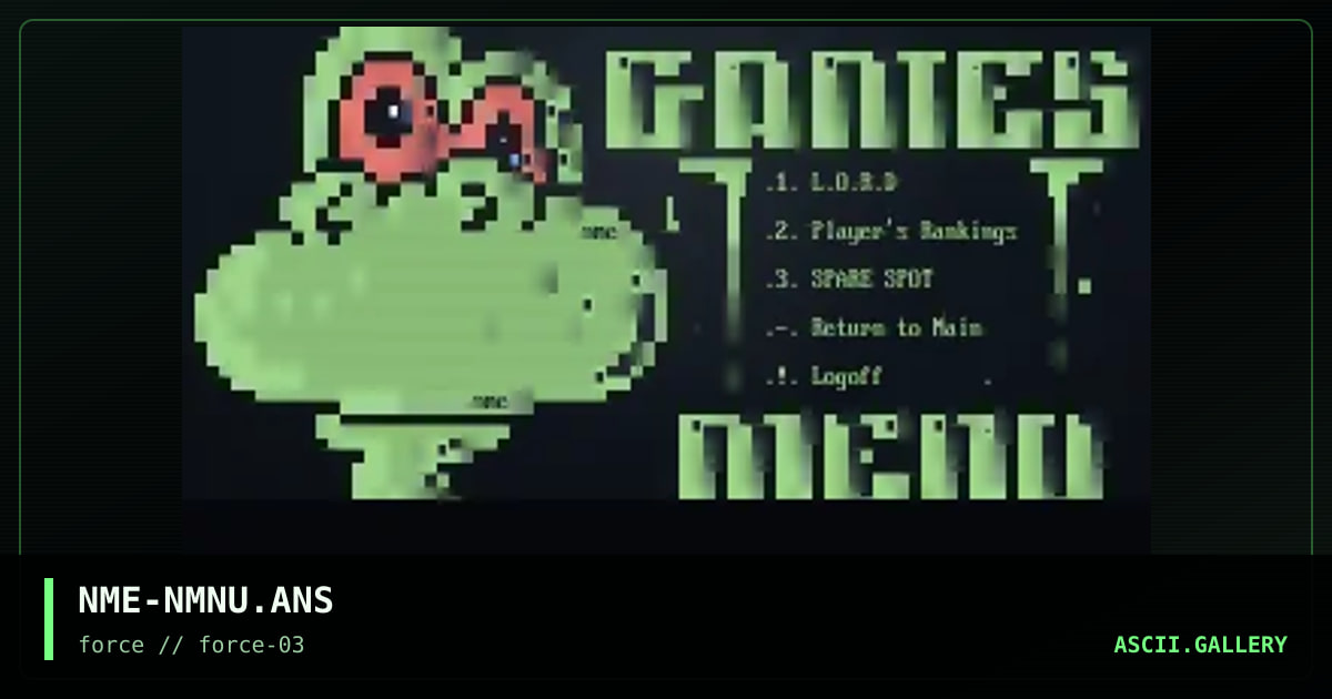 NEMESIS GAMES MENU, by nme, 1995