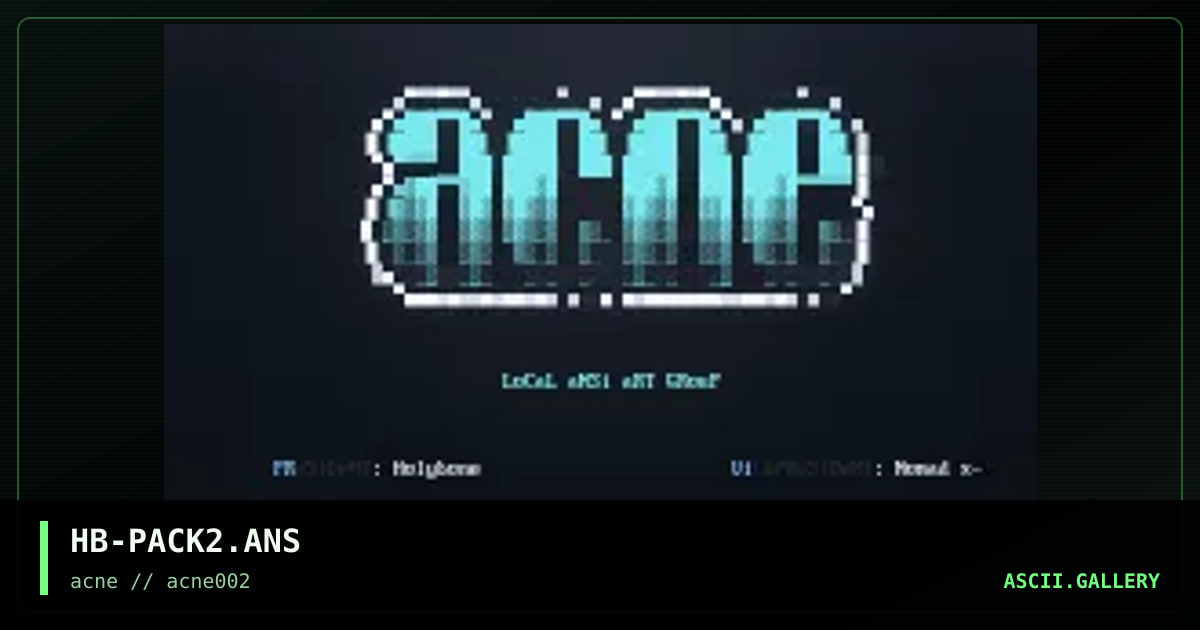 ACNe iNTRO 1, by holybone, 1996
