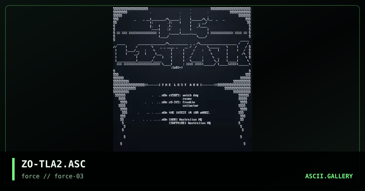 The Lost Ark, by zero option, 1995