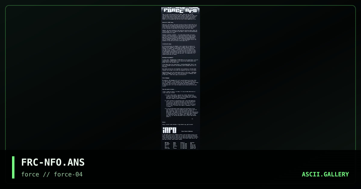 Scene Info, by force, 1995