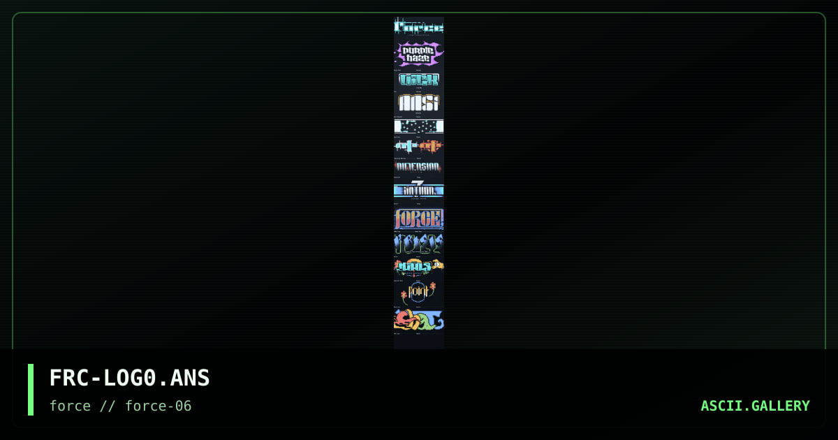 fORCE Logo Collection #1, by doozle, kurrupt, grump, ghostface, krisis, squirt, 1996