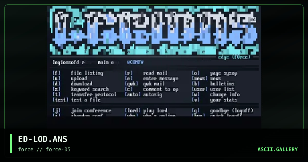 legions of darkness menu, by edge, 1995