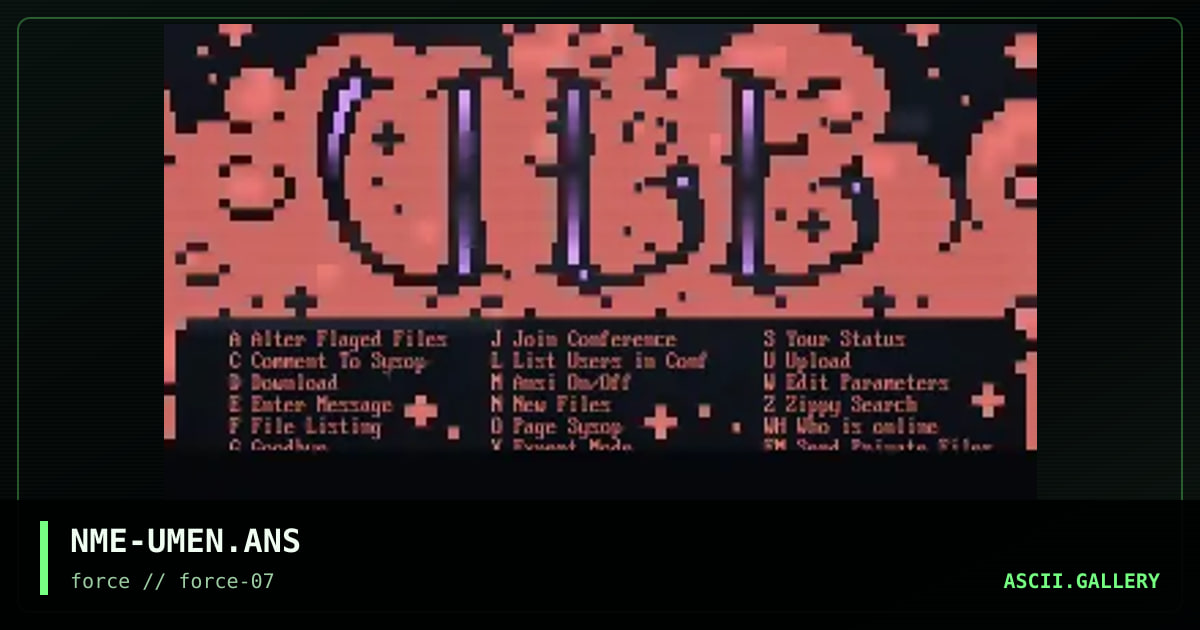 ULTIMATE MENU, by nme, 1996